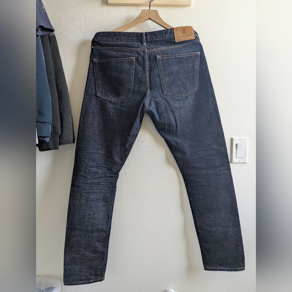 Men's Japan Blue Selvedge Denim Jeans - Cote D'Ivoire Cotton 32W 34L